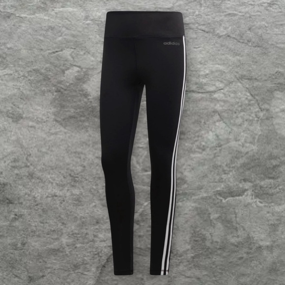ADIDAS • Designed 2 Move 3-Stripes High Rise Long Tights Leggings Workout Pants - Picture 9 of 9